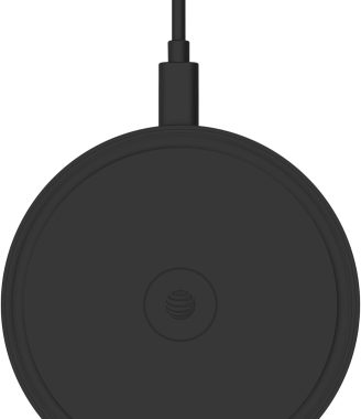 AT&T Professional Series 15W Wireless Charging Pad Black Premium USB-C Fast Charging Universal Device Compatibility Qi Certified Technology