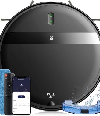 Robot Vacuum and Mop Combo, Tangle-Free Powerful Suction, Robotic Vacuum Cleaner - Alexa & App Scheduling, Long Runtime, Automatic Robot Vacuum Cleaners for Home